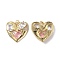 Brass Micro Pave Clear Cubic Zirconia Pendants, Cadmium Free & Nickel Free & Lead Free, with Jump Ring and Glass, Heart Charms, Real 18K Gold Plated, 24.5x25x4mm, Hole: 3.4mm