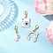 Music Theme Alloy Enamel Pendant Decorations, with Alloy Lobster Claw Clasps, Notes & Cameras & Headphones, Pink, 33~36mm, 3pcs/set