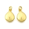 Brass Charms, Rack Plating, Lasting Plated, Cadmium Free & Lead Free, Real 18K Gold Plated, with Jump Ring, Teardrop, 11.5x7.5x3mm, Hole: 2mm