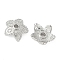 Brass Bead Caps, 5-Petal Flower, Platinum, 8x8.5x2.5mm, Hole: 1.4mm