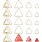 30Pcs 3 Style Alloy Pendants, Triangle, Light Gold, 18~33.5x19~38x1.5~2.8mm, Hole: 1.4~1.5mm, 10pcs/style