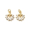 Rack Plating Brass Cubic Zirconia Pendants, Cadmium Free & Lead Free, Cross, Real 18K Gold Plated, 12.5x10.5x2mm