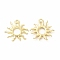 Rack Plating Alloy Open Back Bezel Pendants, Cadmium Free & Nickel Free & Lead Free, Sun Charms, Light Gold, 24.5x25.5x3mm, Hole: 1.8mm