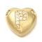 Rack Plating Brass Micro Pave Cubic Zirconia Pendants, Cadmium Free & Lead Free, Heart with Letter A~Z Charms, Real 18K Gold Plated, Letter P, 14.5x16x6mm, Hole: 3mm