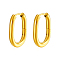 Stylish Stainless Steel Oval Hoop Earrings, Golden