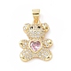 Латунные микро проложить кубического циркония подвески KK-C012-04G-2