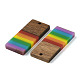 Подвески Pride на тему радуги из смолы и орехового дерева WOOD-K012-06B-2