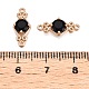 Подвески из латуни с граненым стеклянным соединителем FIND-T070-03B-3