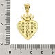 Сердце стойки обшивки латунь микро проложить Цирконом подвески KK-Z074-56G-3