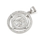 Латунные микро проложить кубического циркония подвески KK-P323-11G-P02-2