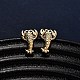 Латунные серьги из микро-паве прозрачного кубического циркония EJEW-D328-03G-04-1