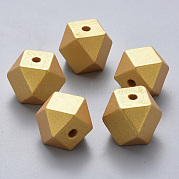 Расписные европейские бусины из натурального дерева WOOD-Q040-020A-B01