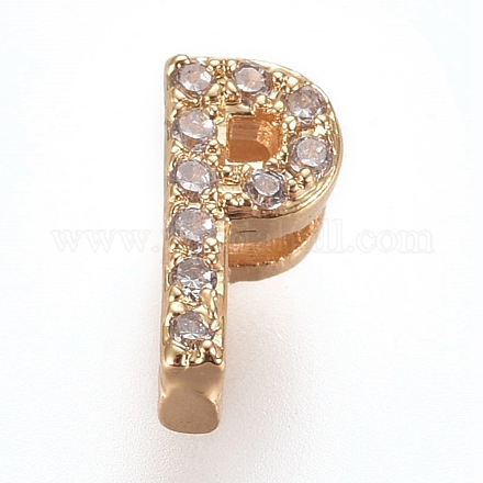 Позолоченные латунные подвески из микропаве из циркония ZIRC-L075-61P-G-1