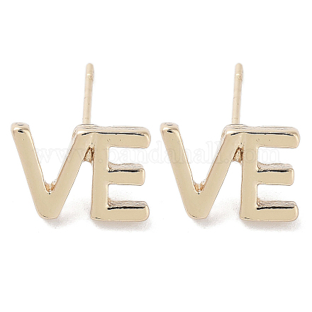 Женские серьги-гвоздики из сплава word ve EJEW-H309-14KCG-1