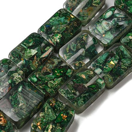 Окрашенная натуральная императорская яшма с нитями смоляных бусин G-G083-F06-01-1