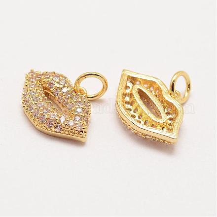 Латунь микро проложит класс Aaa кубического циркония подвески ZIRC-G090-43G-NR-1