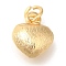 Brass Pendants, Heart Charms, Cadmium Free & Nickel Free & Lead Free, Real 18K Gold Plated, 12x10x5.5mm, Hole: 3.5mm