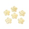 Brass Charms, Cadmium Free & Lead Free, Flower Charm, Real 24K Gold Plated, 12x12.5x0.5mm, Hole: 1.2mm