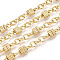 Brass Twist Knot Lock Link Chains, Cadmium Free & Nickel Free & Lead Free, Unwelded, with Spool, Real 18K Gold Plated, 9.5x7x3.5mm, Links: 6.5x5.5x2mm, about 39.37 Feet(12m)/Roll