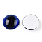 Glass Cabochons, Half Round with Eye, Midnight Blue, 20x6.5mm