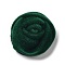 Velvet Cloth Fabric Cabochons, Rose Flower, Dark Green, 23~24x16mm