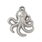Marine Animal Style 304 Stainless Steel Pendants, Anti-Tarnish, Octopus, 19x16.5x3mm, Hole: 1.4mm