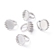 Adjustable 304 Stainless Steel Finger Rings Components, Pad Ring Base Findings, Flat Round, Stainless Steel Color, Tray: 20mm, US Size 9(18.9mm)
