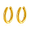 Stylish Stainless Steel Oval Hoop Earrings, Golden