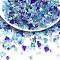 Opaque & Transparent Glass Beads, Faceted Nuggets, Blue, 2~5x2.5~8x3~5mm, Hole: 1~1.4mm, about 10g/bag