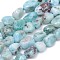 Natural Larimar Beads Strands, Nuggets, Tumbled Stone, 8~10x8~9x5.5~6mm, Hole: 0.5mm, about 43pcs/strand, 15.55 inch(39.5cm)