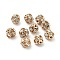 10mm Brass Crystal Rhinestone Beads, Round, for Jewelry Projects, Golden, 9~10x10mm, Hole: 1.4mm