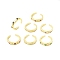 Cubic Zircona Heart Open Cuff Ring, Real 18K Gold Plated Brass Jewelry for Women, Lead Free & Cadmium Free, Mixed Color, US Size 6 1/2(16.9mm)