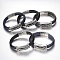 Men's Braided Leather Cord Bracelets, with 304 Stainless Steel Findings and Magnetic Clasps, Rectangle with Anchor, Mixed Color, 8-5/8 inch(220mm)