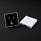Paper with Sponge Mat Necklace Boxes, Square, White, 9x9x1.6cm, Inner Diameter: 8.3x8.3x1cm