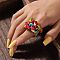 Synthetic Turquoise Chip Finger Rings, Inner Diameter: 20mm