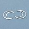 Brass Linking Rings, Long-Lasting Plated, Moon, 925 Sterling Silver Plated, 16x14x1mm, Inner Diameter: 14x3mm