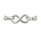 Brass Fold Over Clasps, Cadmium Free & Nickel Free & Lead Free, Infinity, Platinum, 39mm