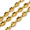 Ion Plating(IP) 304 Stainless Steel Coffee Bean Chains, Unwelded, with Spool, Golden, 6x4.5x2mm