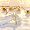 Brass Micro Pave Clear Cubic Zirconia Hoop Earrings, Golden, Letter Y, 24x7mm