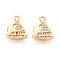 Brass Micro Pave Cubic Zirconia Charms, Sailboat, Long-Lasting Plated, Nickel Free, Real 18K Gold Plated, 12x10x2mm, Hole: 1.4mm