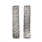 201 Stainless Steel Pendants, Rectangle Charm, Textured, Stainless Steel Color, 42.5x8.5x1mm, Hole: 1.4mm
