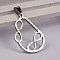 Non-Tarnish Drop with Infinity 201 Stainless Steel Pendants, Stainless Steel Color, 34x22x1.5mm, Hole: 4x9mm