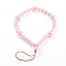Frosted Round Spray Painted Glass Beaded Mobile Straps, with Acrylic Flower Beads and Nylon Thread, Pink, 19cm
