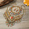 Alloy with Synthetic Turquoise Teardrop Tassel Pendant Necklaces & Dangle Earrings & Charm Bracelets Sets, Colorful, 400mm