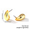 Geometric Shiny Plastic Stud Earrings, Golden, Teardrop, 16x8mm