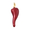 304 Stainless Steel Enamel Big Pendants, Golden, Pepper Charm, Red, 55.5x17.5x7mm, Hole: 1.5mm