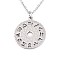Non-Tarnish 201 Stainless Steel Pendant Necklaces, with Cable Chains, Flat Round with Constellations, Stainless Steel Color, 17.32x0.06 inch(44x0.15cm)