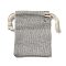 Rectangle Cloth Packing Pouches, Drawstring Bags, Dark Gray, 8.6x7x0.5cm