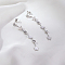 Stainless Steel Star Tassel Stud Earrings, Silver, 51.4x6.43mm