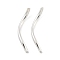 Brass Twist Tube Beads, Cadmium Free & Lead Free, Silver, 24~25x2mm, Hole: 0.9~1.2mm